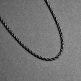 Black Rhodium Sterling Silver Italian Rope Chain Mens 925 Necklace 2mm 16''-30''